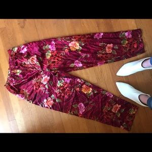 Silk floral pj pants